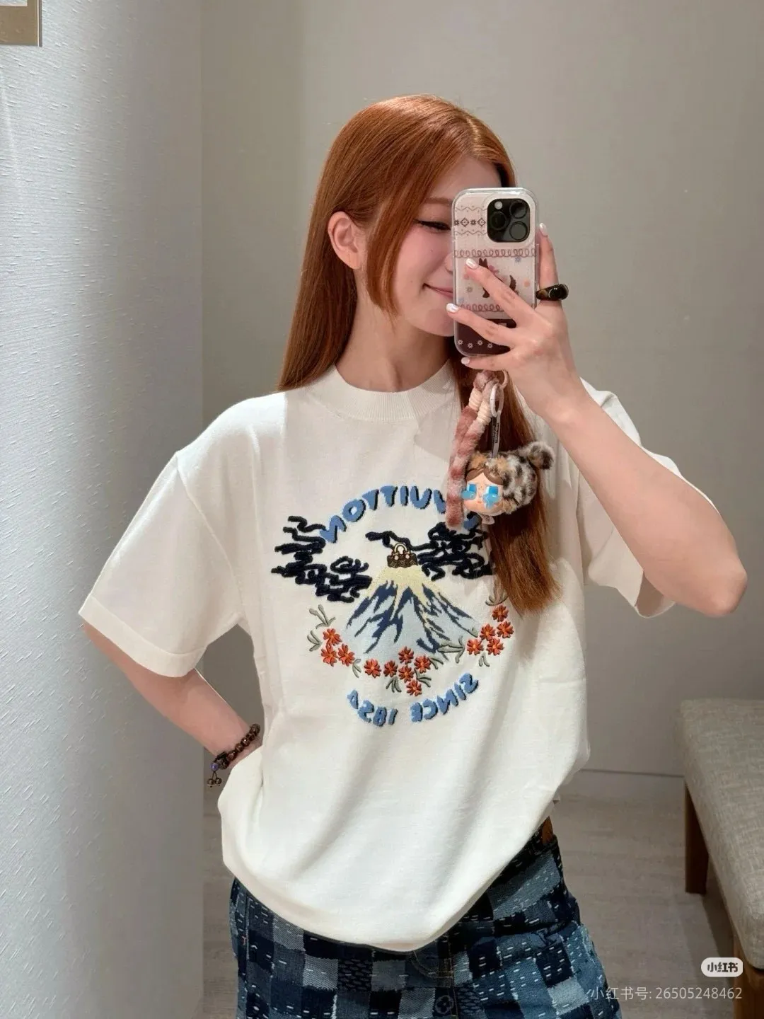Louis Vuitton/Louis Vuitton Nigo joint letter embroidery jacquard pattern knitted short sleeves